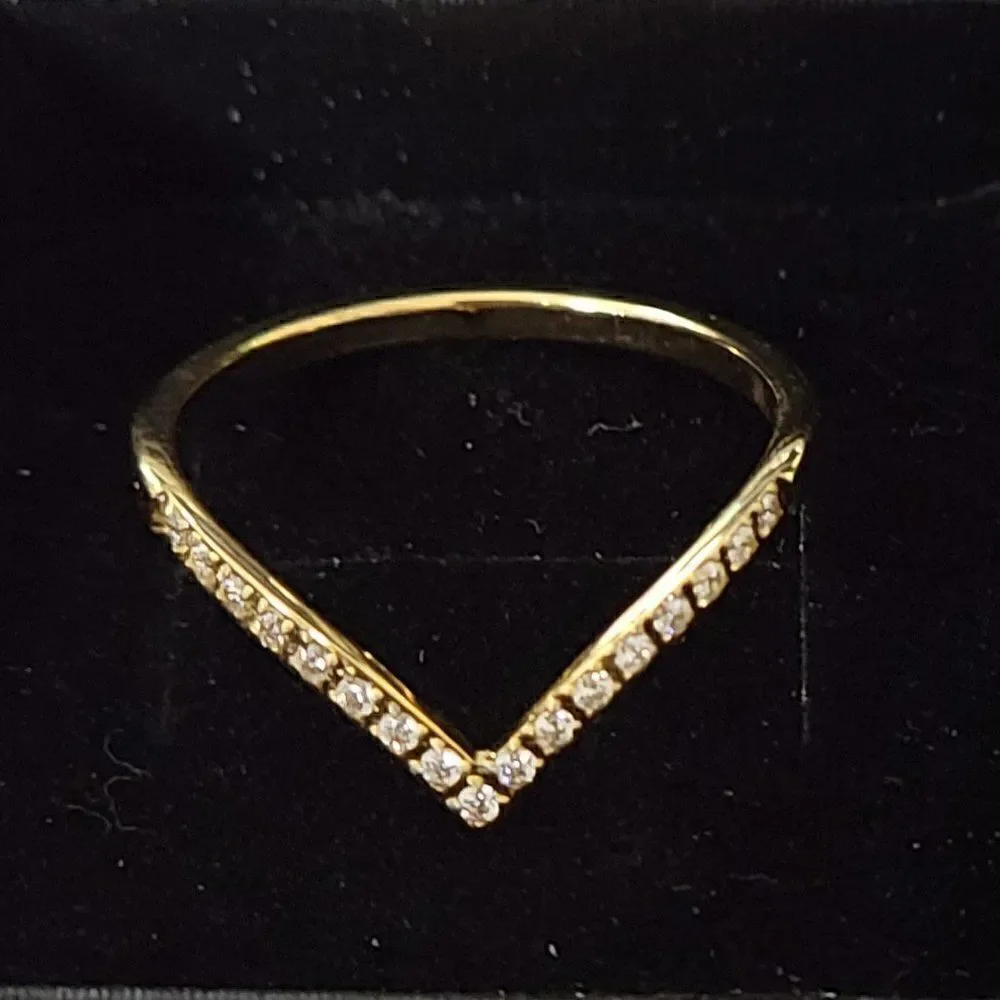 Women's Gold Dainty Chevron Promise Ring - Promise Ring For Girls